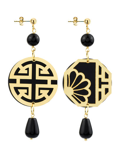 Orecchini Fu Plexi Mini Nero - Lebole Maison