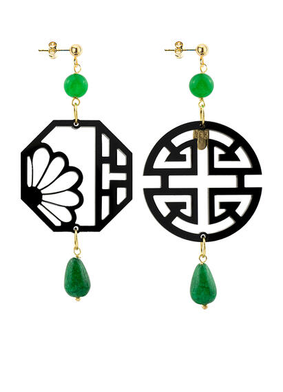 Orecchini Fu Plexi Pietre Verde - Lebole Maison