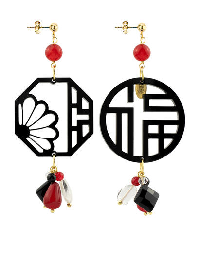 Orecchini Lu Plexi Ciuffo Rubino - Lebole Maison