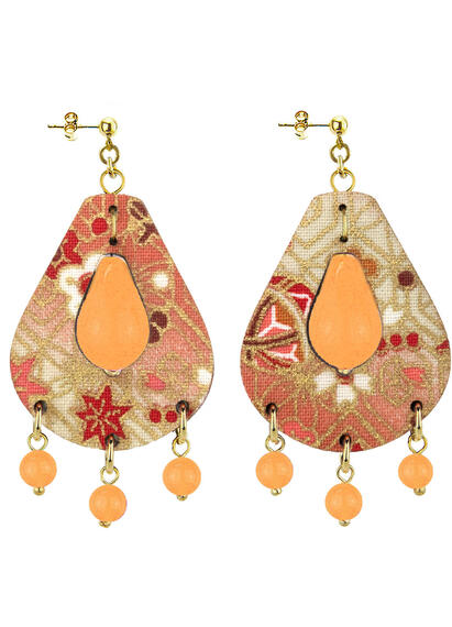 Orecchini Tanmono Goccia Piccoli Arancio Chiaro - Lebole Maison