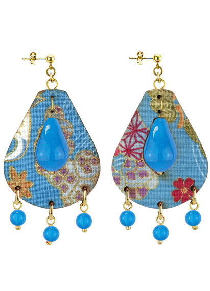 Orecchini Tanmono Goccia Piccoli Azzurro - Lebole Maison