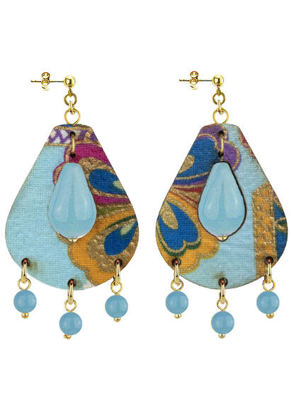 Orecchini Tanmono Goccia Piccoli Celeste Sfumato - Lebole Maison