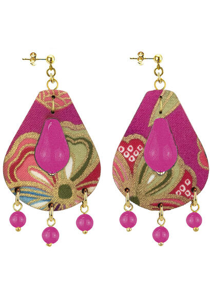 Orecchini Tanmono Goccia Piccoli Fucsia - Lebole Maison