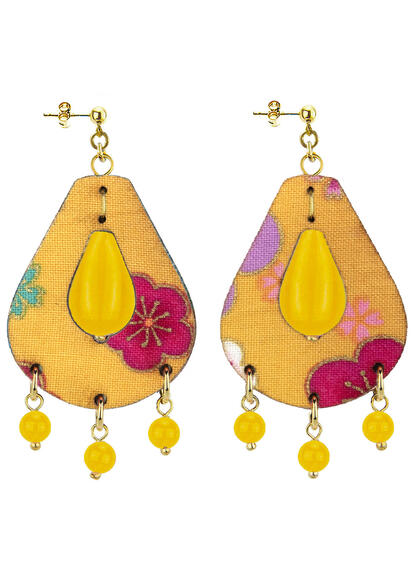 Orecchini Tanmono Goccia Piccoli Giallo - Lebole Maison