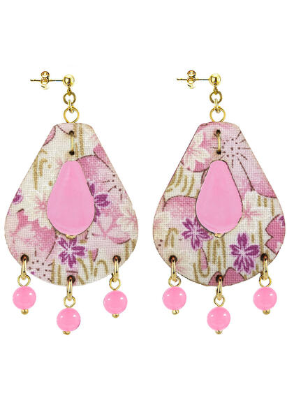 Orecchini Tanmono Goccia Piccoli Rosa Fluo - Lebole Maison