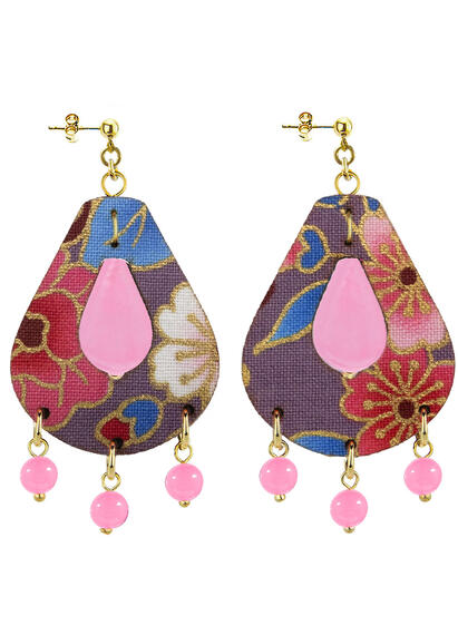 Orecchini Tanmono Goccia Piccoli Rosa Fluo - Lebole Maison