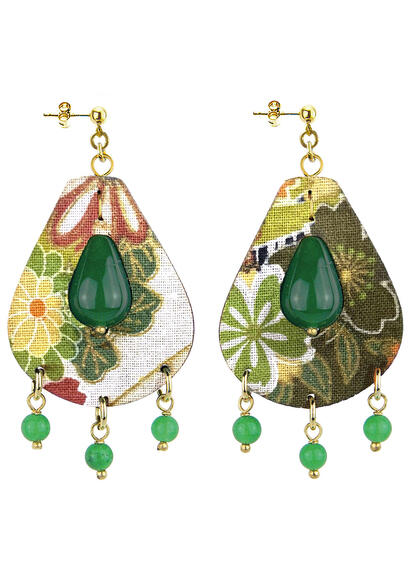 Orecchini Tan Mono Goccia Piccolo Verde - Lebole Maison