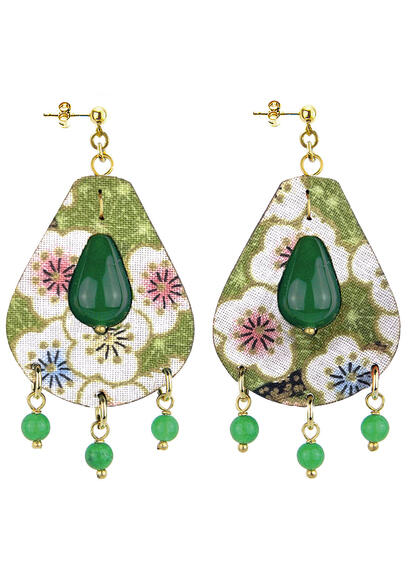Orecchini Tan Mono Goccia Piccolo Verde - Lebole Maison