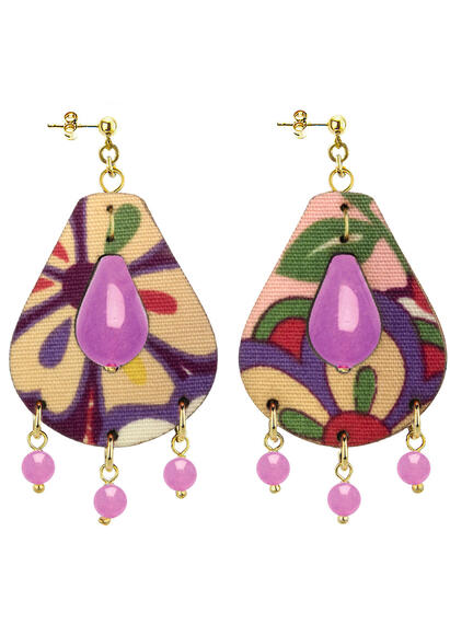 Orecchini Tanmono Goccia Piccoli Viola Chiaro - Lebole Maison