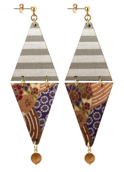 Orecchini Tan Mono Triangolo Marrone - Lebole Maison