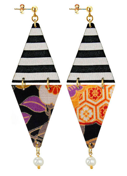 Orecchini Tan Mono Triangolo Perla - Lebole Maison