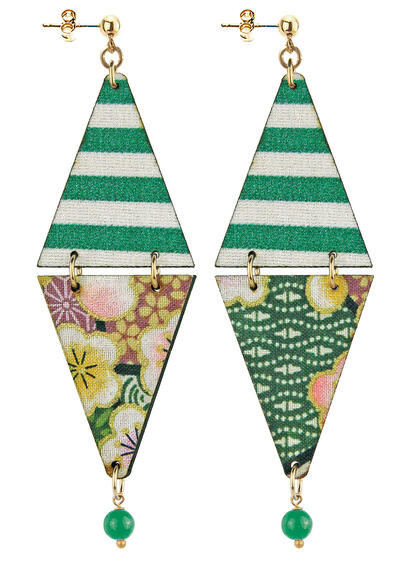 Orecchini Tan Mono Triangolo Verde - Lebole Maison