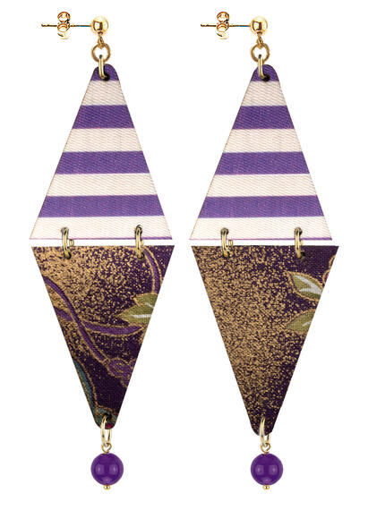 Orecchini Tan Mono Triangolo Viola - Lebole Maison