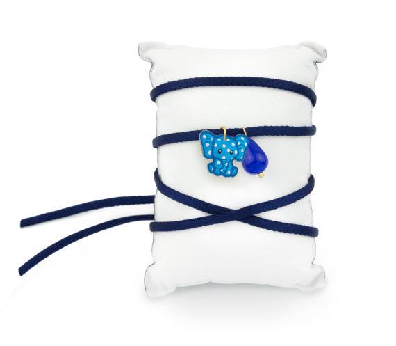 Bracciale Tessuto Shape Elefante Azzurro - Lebole Maison