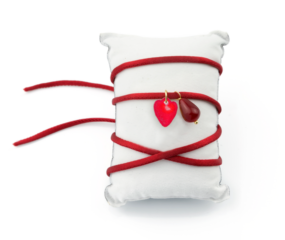 Bracciale Tessuto Shape Cuore Rubino - Lebole Maison