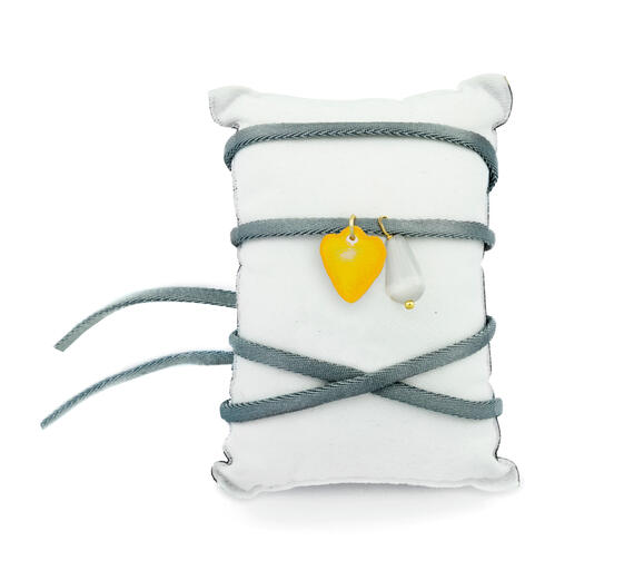Bracciale Tessuto Shape Cuore Giallo - Lebole Maison