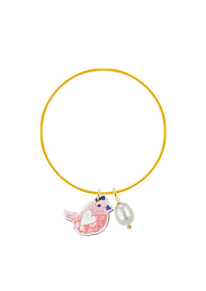 Bracciale Rigido Shape Uccellino Perla - Lebole Maison