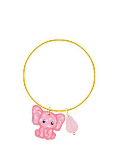 Bracciale Rigido Shape Elefante Rosa - Lebole Maison