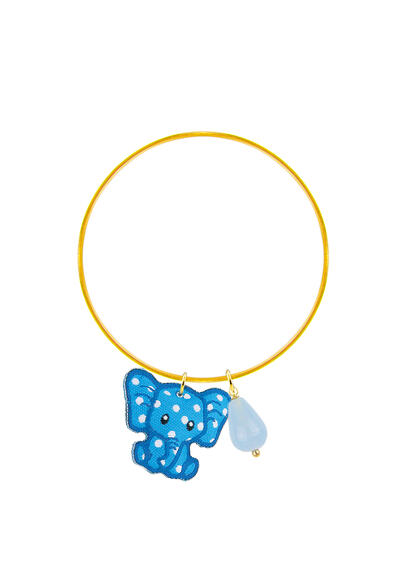 Bracciale Rigido Shape Elefante Celeste - Lebole Maison