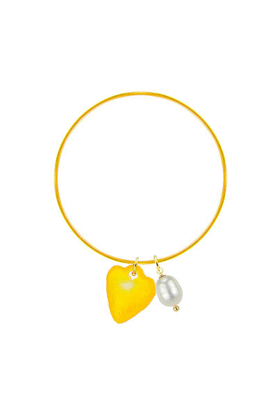 Bracciale Rigido Shape Cuore Giallo - Lebole Maison