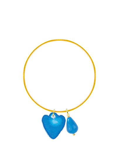 Bracciale Rigido Shape Cuore Azzurro - Lebole Maison