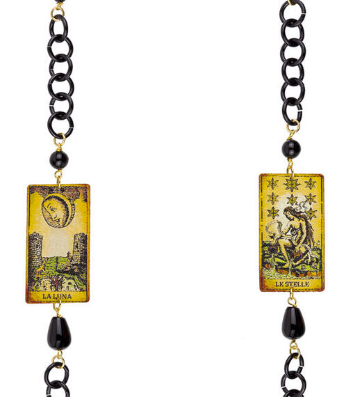 Collana Lebolina Classico Luna E Stelle Nero - Lebole Maison