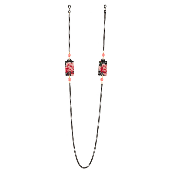 Pink Shaded Flower Glasses Chain - Lebole Maison