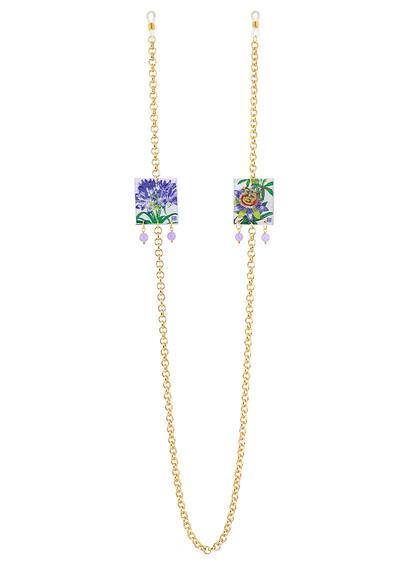 Purple Lilac Flower Glasses Holder Chain - Lebole Maison