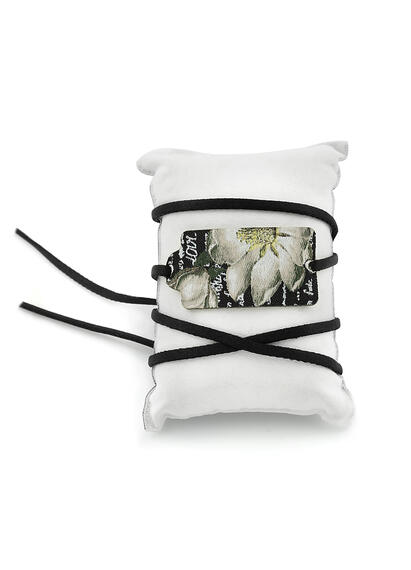 Bracciale Tessuto Tag Fiore Piccolo Bianco - Lebole Maison
