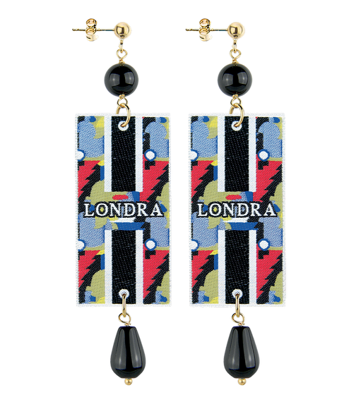 Earrings London Small Black - Lebole Maison
