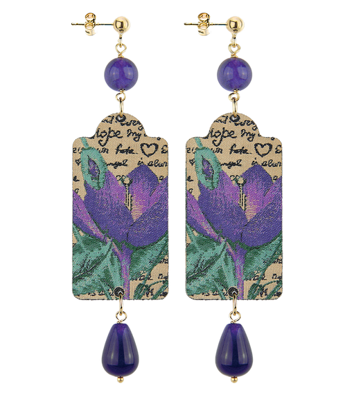 Orecchini Fiore Viola Piccolo Viola - Lebole Maison