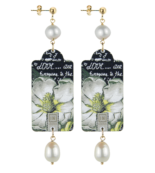 Earrings White Flower Small Pearl - Lebole Maison