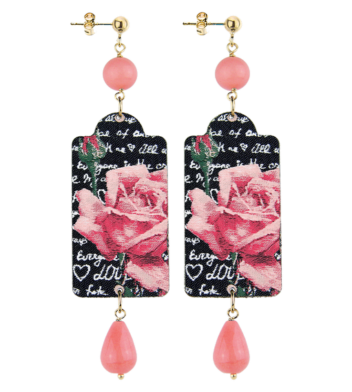 Earrings Pink Flower Small Gradient Pink - Lebole Maison
