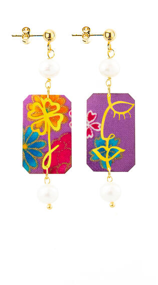 Orecchini Viso E Quadrifoglio Mini Perla - Lebole Maison