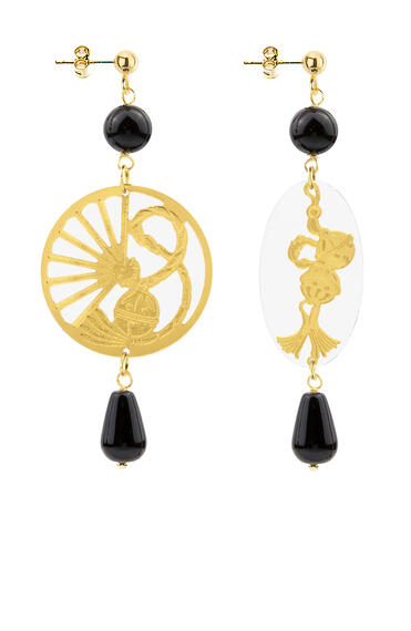 Orecchini Temari-sensu Plexi Trasparente Mini  Nero - Lebole Maison