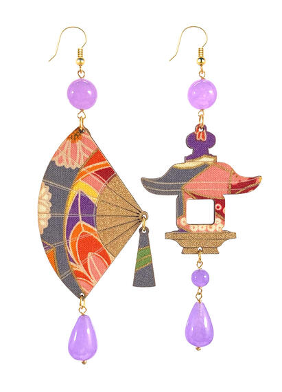 Big Lilac Fan Earrings - Lebole Maison