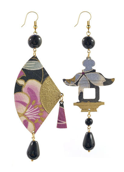 Big Black Fan Earrings - Lebole Maison