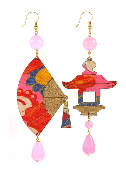 Big Fluo Pink Fan Earrings - Lebole Maison
