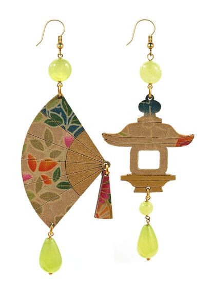 Big Green Lawn Fan Earrings - Lebole Maison