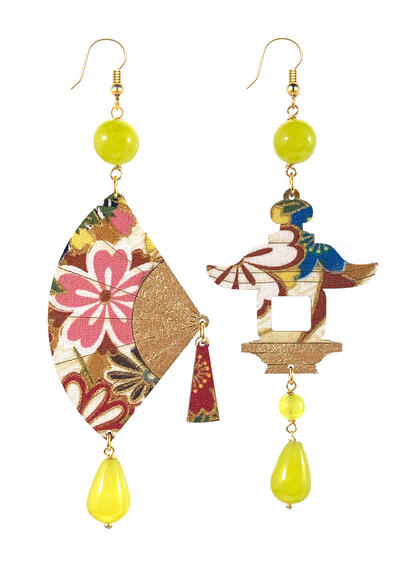 Orecchini Ventaglio Grande Verde Acido - Lebole Maison