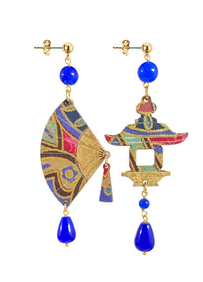 Small Blu Fan Earrings - Lebole Maison