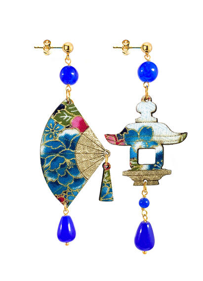 Small Blu Fan Earrings - Lebole Maison