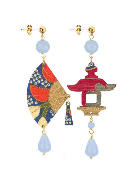 Orecchini Ventaglio Piccolo Celeste - Lebole Maison