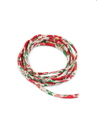 Nastro Tessuto Fiore Rosso E Verde - Lebole Maison