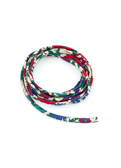 Nastro Tessuto Fiore Verde Rosso E Azzurro - Lebole Maison