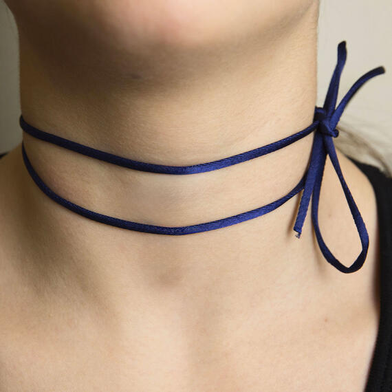 Nastro Tessuto Satin Blu - Lebole Maison