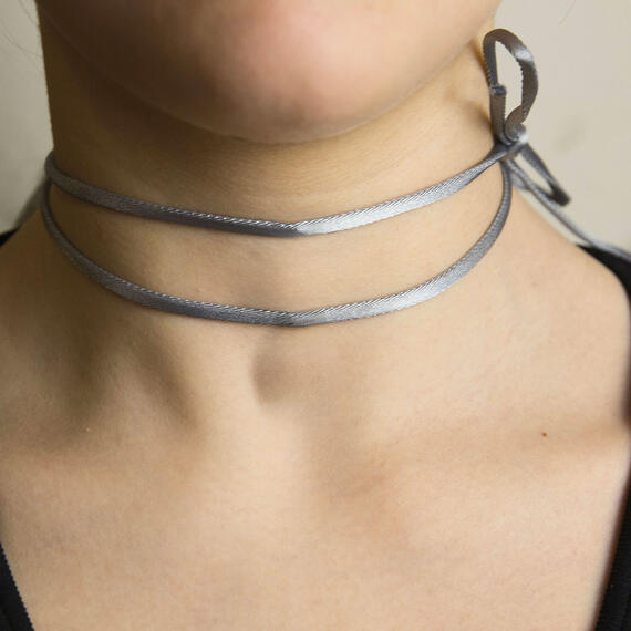 Nastro Tessuto Satin Grigio - Lebole Maison