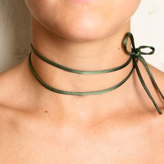 Nastro Tessuto Satin Verde Scuro - Lebole Maison