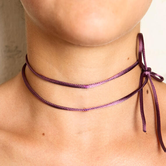 Nastro Tessuto Satin Viola - Lebole Maison