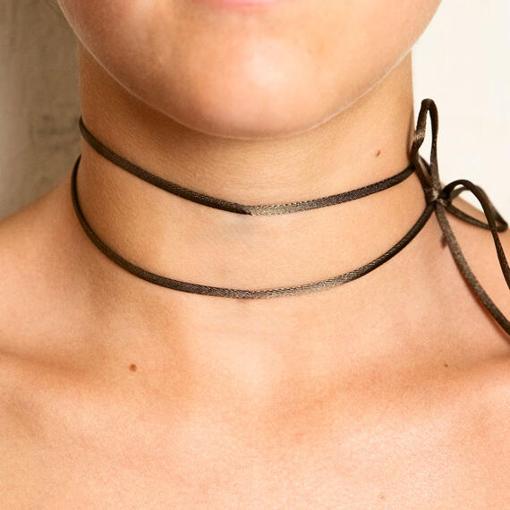 Nastro Tessuto Satin Marrone - Lebole Maison